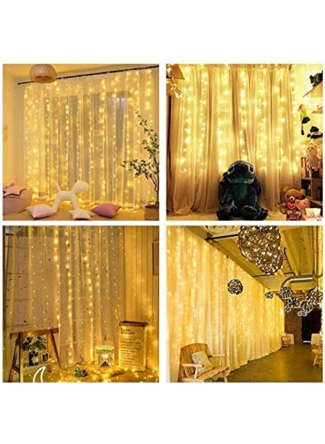 Noon East LED Copper Wire Curtain Light 8 Modes Curtain Lights 300 Leds 10 Fairy Light 3Mtr Each Indoor/Outdoor Decoration For Decoration,Patio Lawn - Image 2